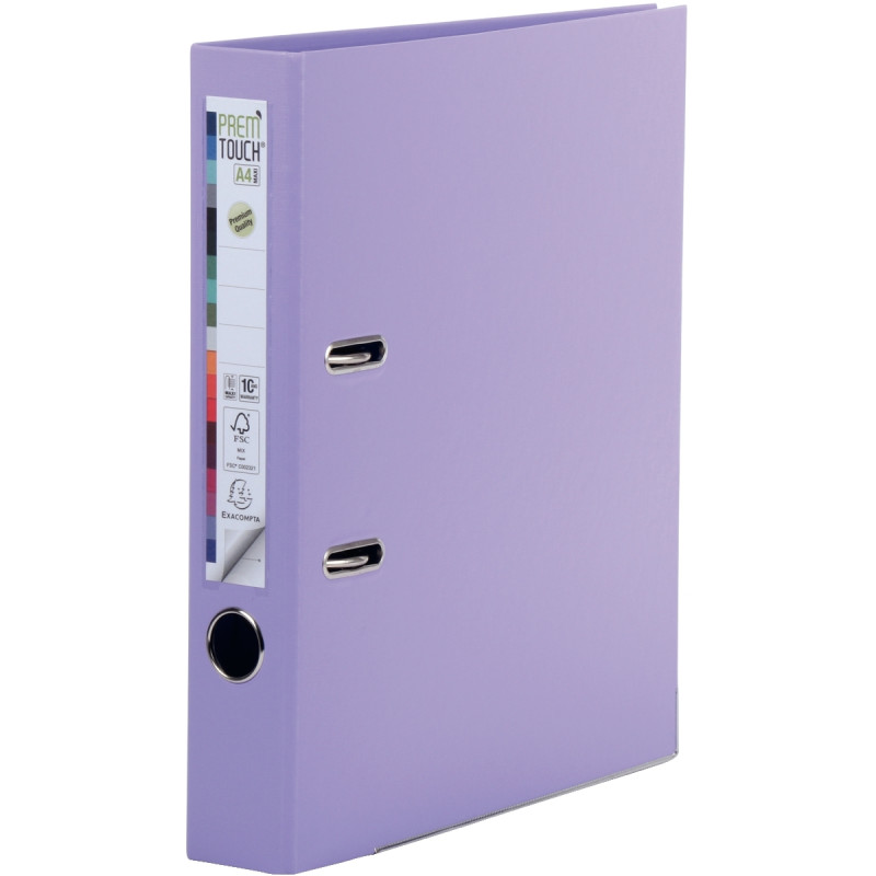 Classeur à levier PREM'TOUCH format A4+, dos 5 cm, lilas