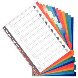 Jeu de 12 intercalaires réutilisables en carte lustrée