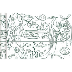 Rouleau fresque à colorier l'écosystème
