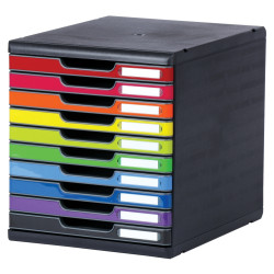 Module 10 tiroirs MODULO noir/arlequin