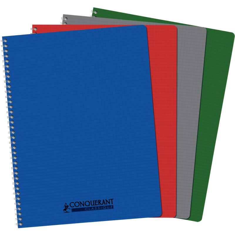 Reliure intégrale 100 pages CONQUERANT, A4, 5x5, couverture polypropyl