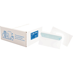 Boite de 500 enveloppes blanches 110x220mm 80g bande siliconée