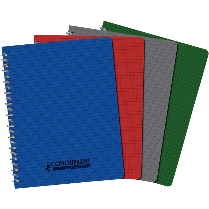 Reliure intégrale 100 pages CONQUERANT, 17x22 cm, 5x5, couverture poly
