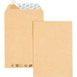 Boite de 500 pochettes kraft 162x229mm 90g bande siliconée