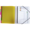 Trieur en polypropylène 3 rabats + élastiques COLOR FRESH 12 compartim