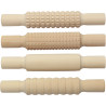 Lot de 4 rouleaux en bois à empreinte