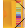 Trieur en polypropylène 3 rabats + élastiques COLOR FRESH 12 compartim