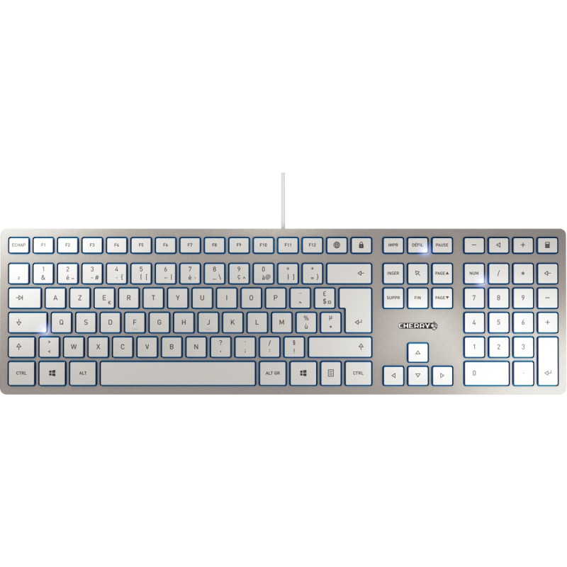 Clavier filaire Cherry KC6000 slim couleur silver