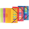 Trieur en polypropylène 3 rabats + élastiques COLOR FRESH 12 compartim