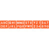 Paquet de 6 pochoirs en plastique, alphabet & chiffres