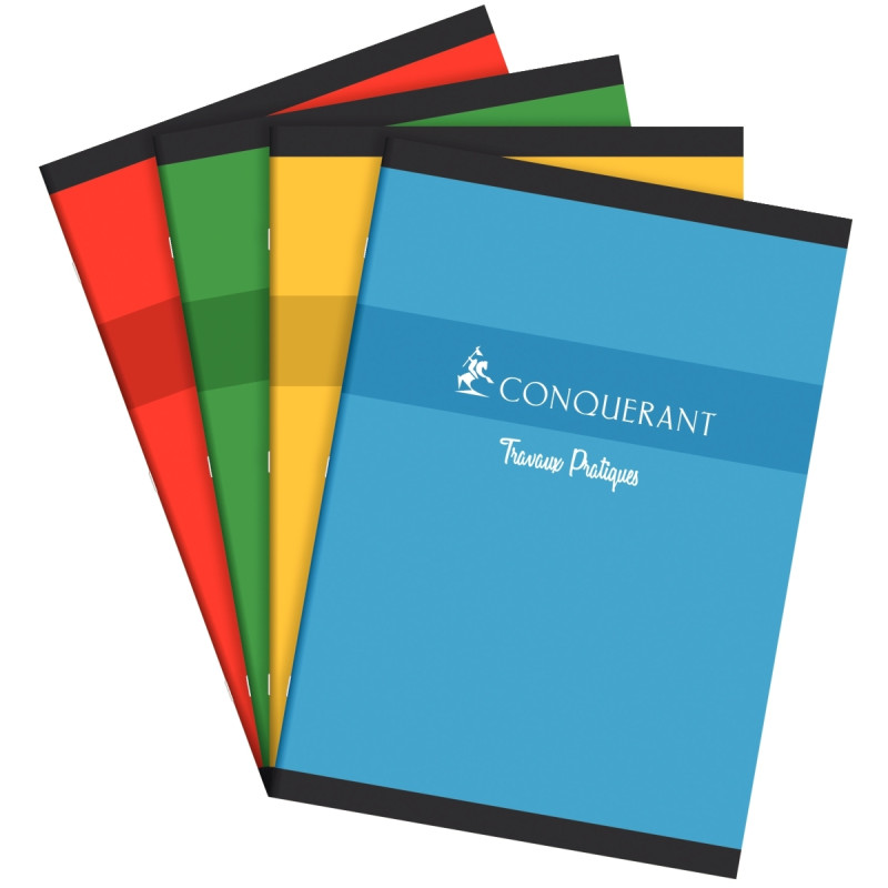 Cahier travaux pratiques CONQUERANT, piqûre 64 pages, format A4, seyès