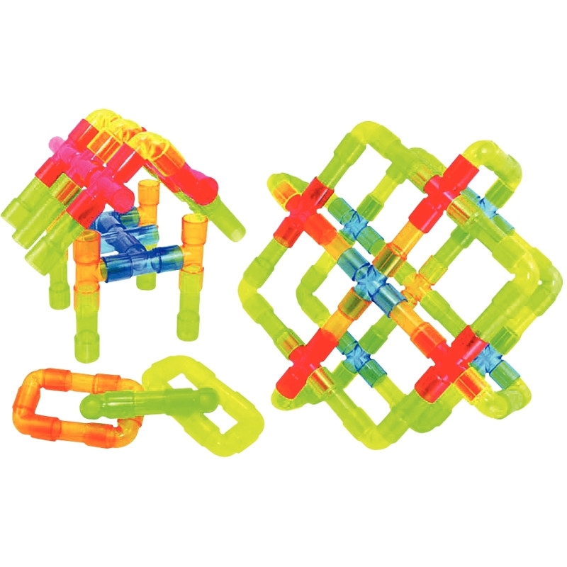 Jeu de construction TUBULO transparent 80 pièces