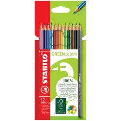Étui de 12 crayons de couleur Greencolors assortis