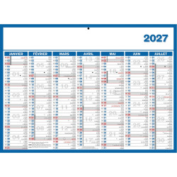 Calendrier semestriel 7 mois par face 40x55cm souple