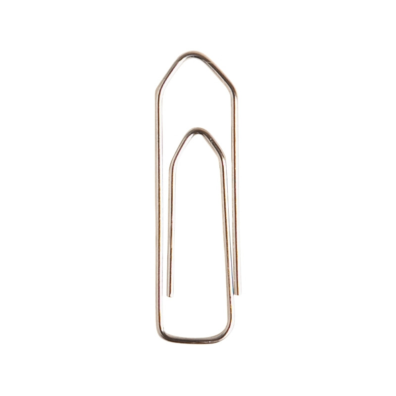 Boite de 100 trombones 45mm bout chevron nickelé