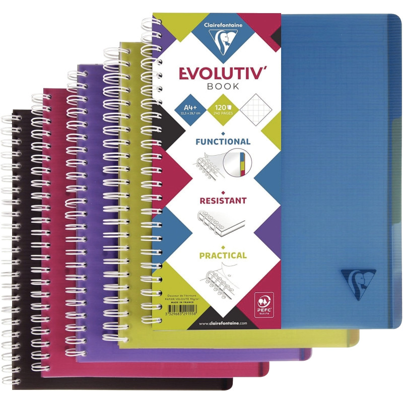 Cahier à reliure intégrale EVOLUTIV'BOOK 240 pages perforées, format A