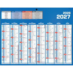 Calendrier 8 mois par face 21x26,5cm bleu
