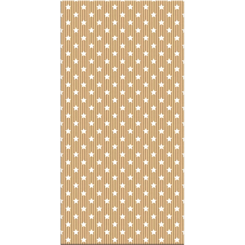 Sachet de 50 pochettes kraft 15x31+6cm étoiles