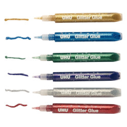 Blister de 6 tubes glitter de 10ml glue assorties