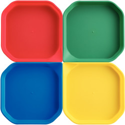 Lot de 4 plateaux 25x25x2.5cm assortis