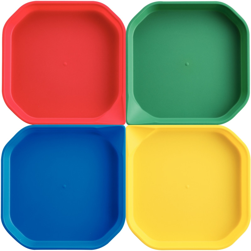 Lot de 4 plateaux 25x25x2.5cm assortis
