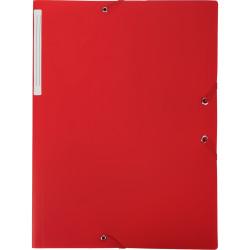 Chemise 3 rabats à élastiques en polypropylène opaque 4/10ème, rouge