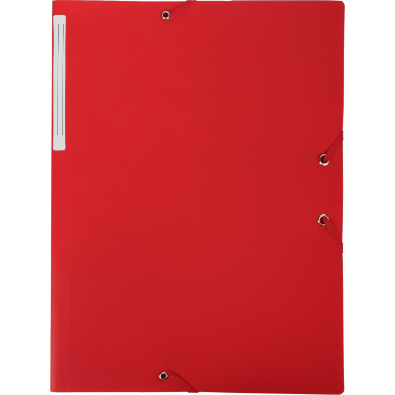Chemise 3 rabats à élastiques en polypropylène opaque 4/10ème, rouge