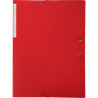 Chemise 3 rabats à élastiques en polypropylène opaque 4/10ème, rouge