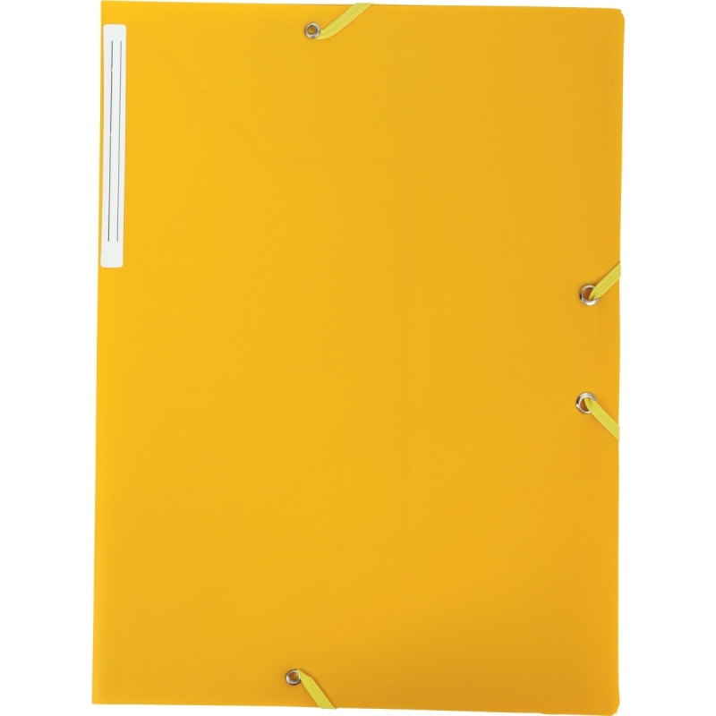 Chemise 3 rabats à élastiques en polypropylène opaque 4/10ème, jaune