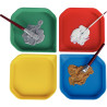 Lot de 4 plateaux 25x25x2.5cm assortis