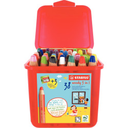 Classpack de 38 crayons de couleur Woody + 3 tailles-crayons