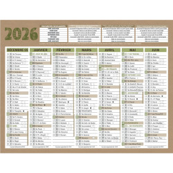 Calendrier semestriel 7 mois par face Natura 13,5x17,5cm