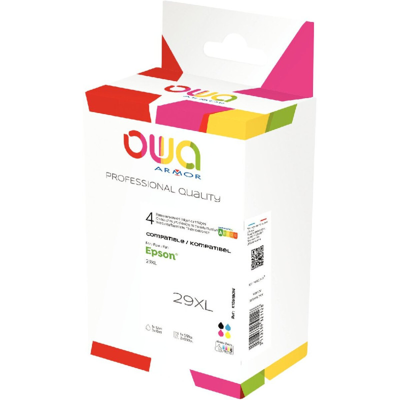OWA Lot 4 cartouches jet d'encre NCMJ haute capacité compatible EPSON