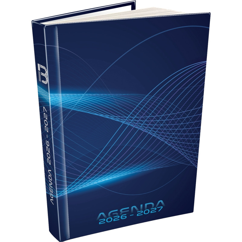 Agenda journalier Techno bleu