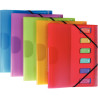 Trieur en polypropylène 3 rabats + élastiques COLOR FRESH 6 compartime