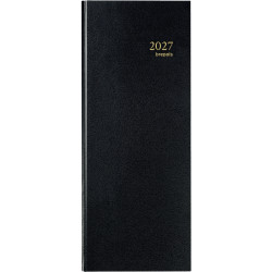 Agenda long 1 jour par page travers noir