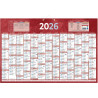 Calendrier annuel 13 mois 43x65cm rouge