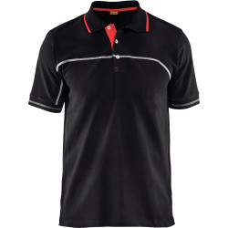 Polo bicolore noir/rouge taille 2XL