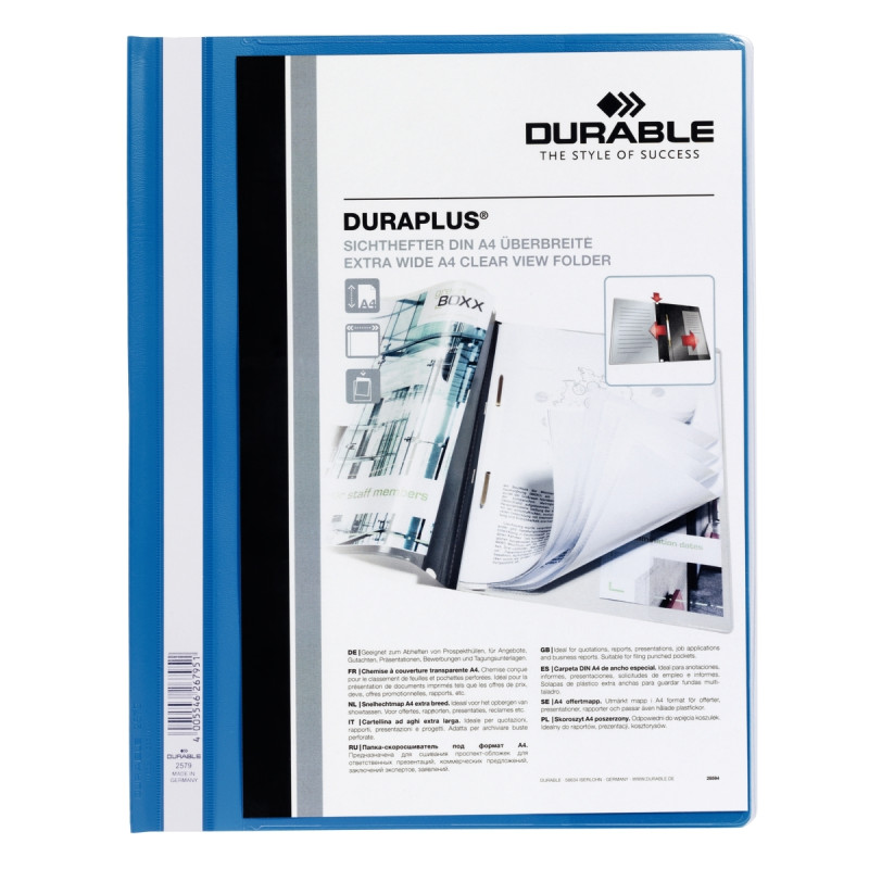 Chemise DURAPLUS personnalisable transparent/bleu