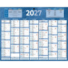 Calendrier semestriel 7 mois par face 21x26,5cm bleu