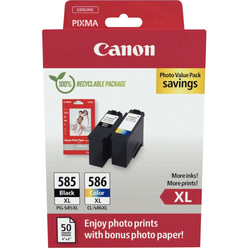 Canon 585XL/586XL lot 2 cartouches encre noir & couleurs hte capa auth