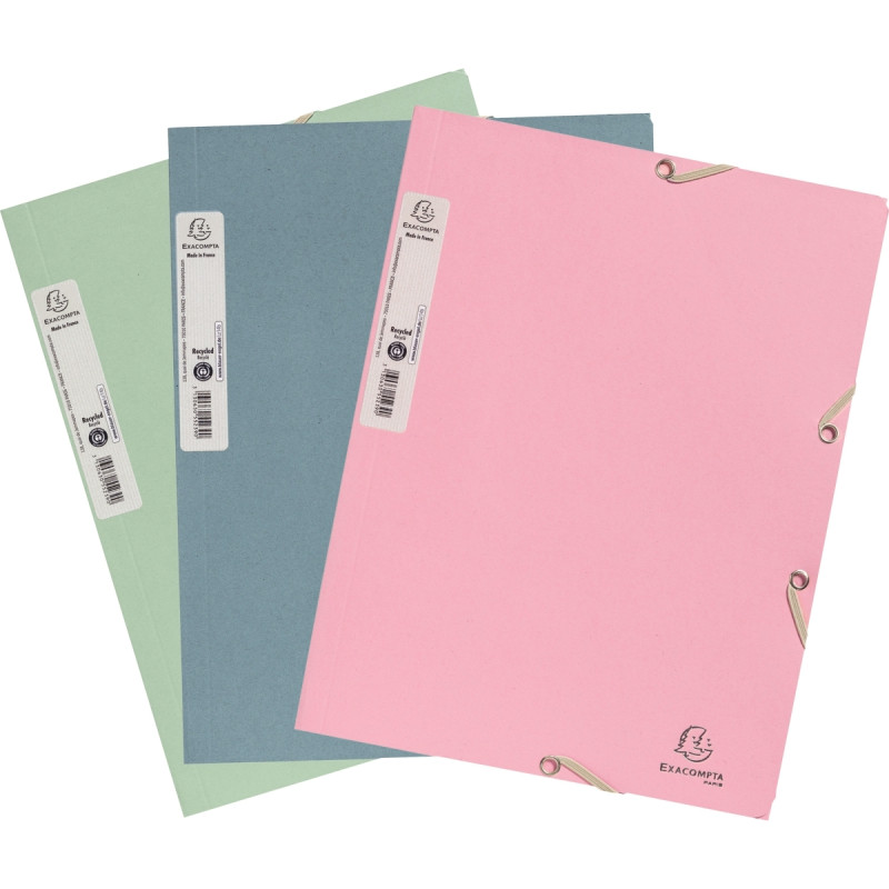 Chemise 3 rabats à élastiques AUTENTIK en carte recyclée 400g, coloris