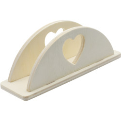 Porte serviettes en bois motif coeur