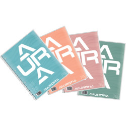 Cahier spiralé 160 pages perforées 70g, format A4, quadrillé 5x5