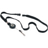 Lacet textile avec enrouleur et mousqueton noir