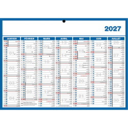 Calendrier semestriel 7 mois par face 19x26,5cm souple