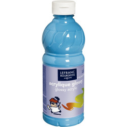 Flacon 500ml d'acrylique Glossy Lefranc Bourgeois, bleu turquoise