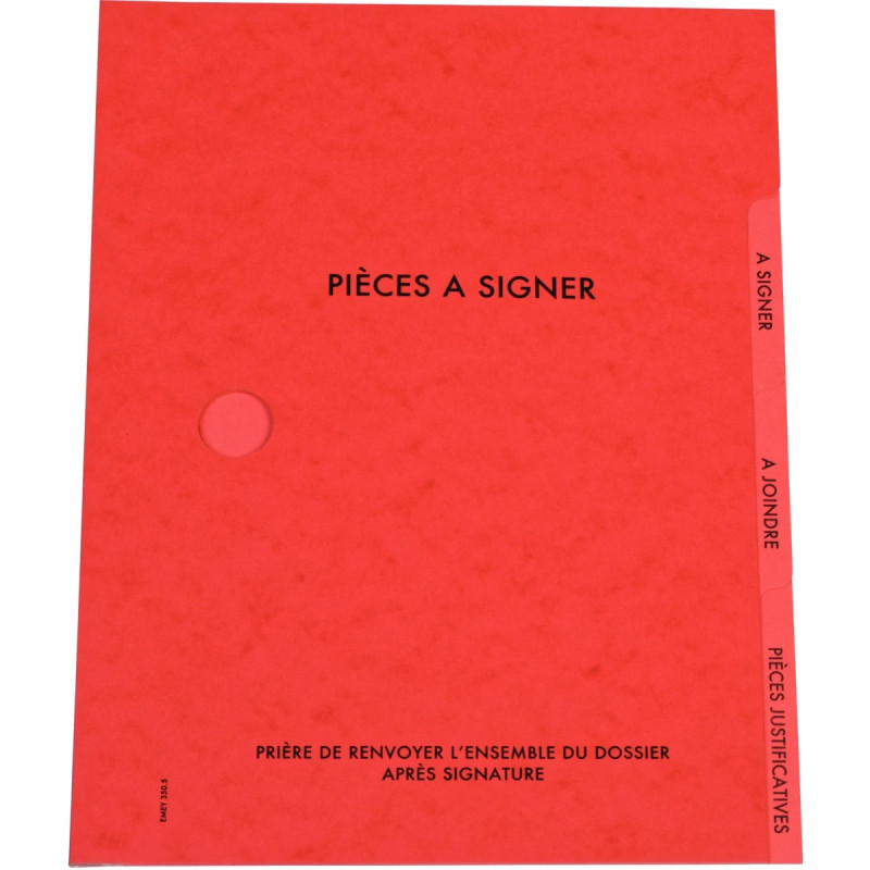 Parapheur 3 compartiments, rouge