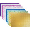 Pochette de 10 feuilles pailletées holographiques adhesives format A4