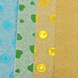 Pochette de 10 feuilles pailletées holographiques adhesives format A4